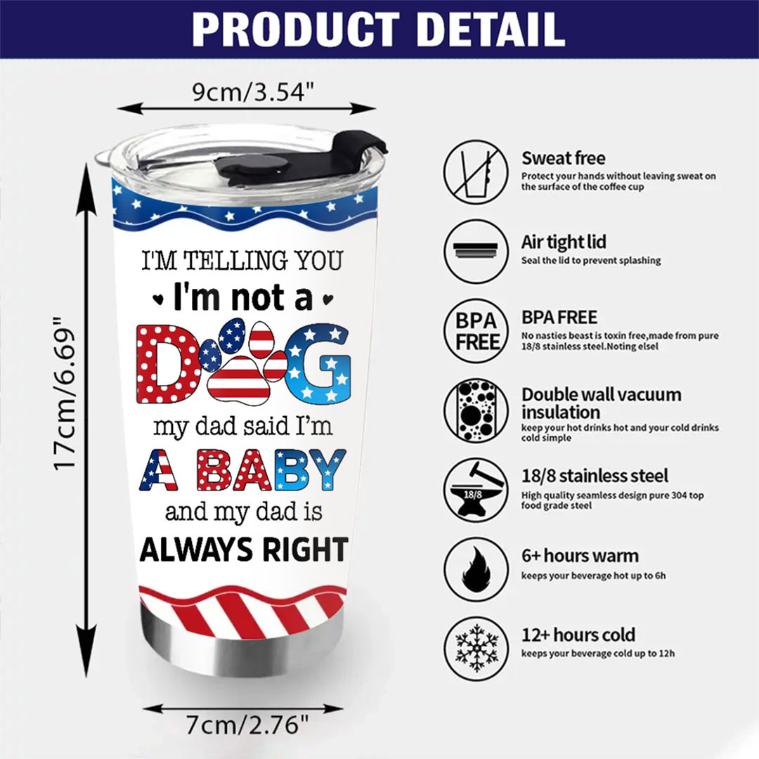 Custom Personalized Pet Travel mug - Independence Day Gift Idea for Dog/Cat Owners -ancustom