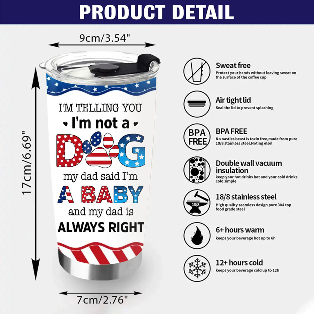 Custom Personalized Pet Travel mug - Independence Day Gift Idea for Dog/Cat Owners -ancustom