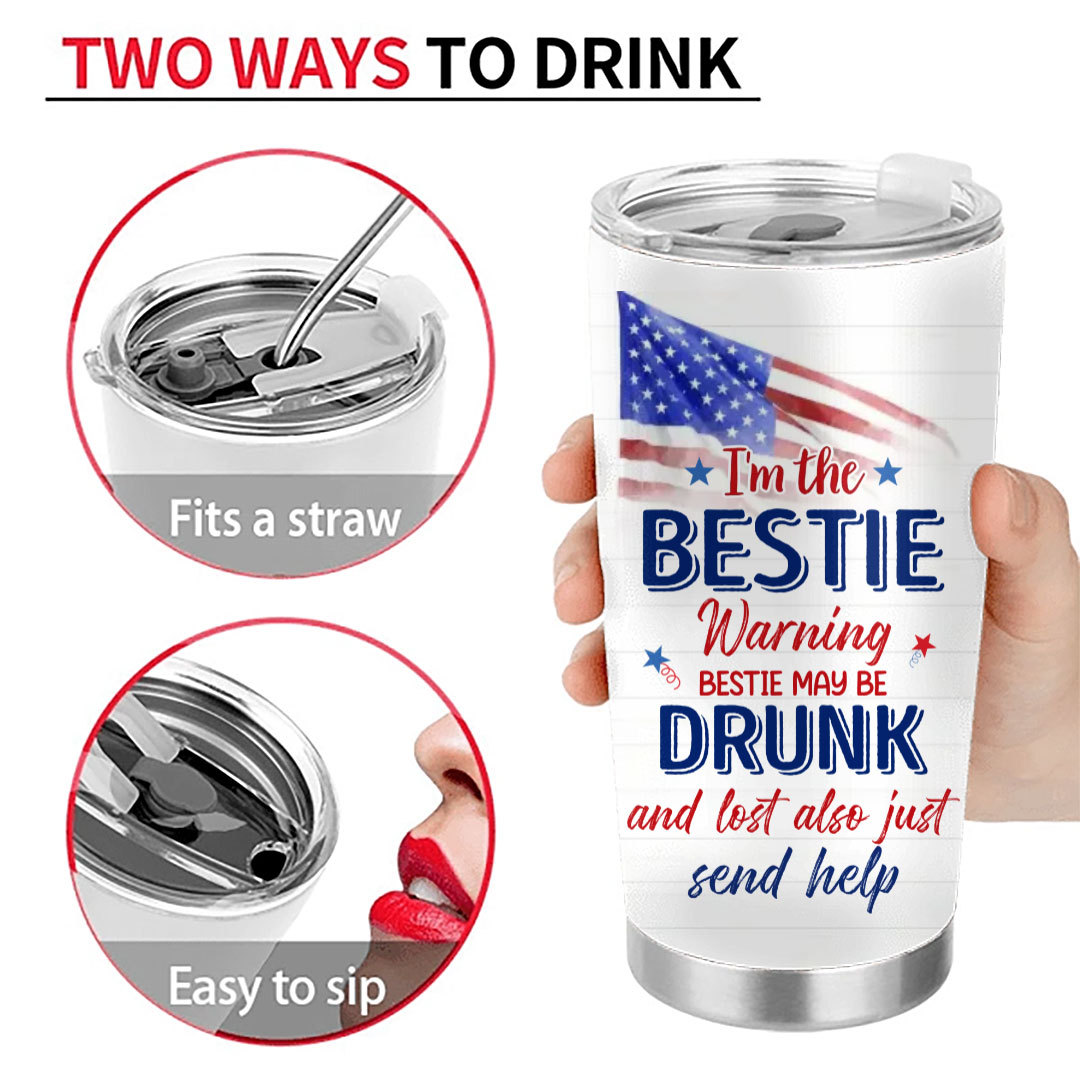 Custom Personalized Friend's 4th Of July Travel mug - Gift Idea For Friends/ Besties/ Sister On Independence Day-ancustom