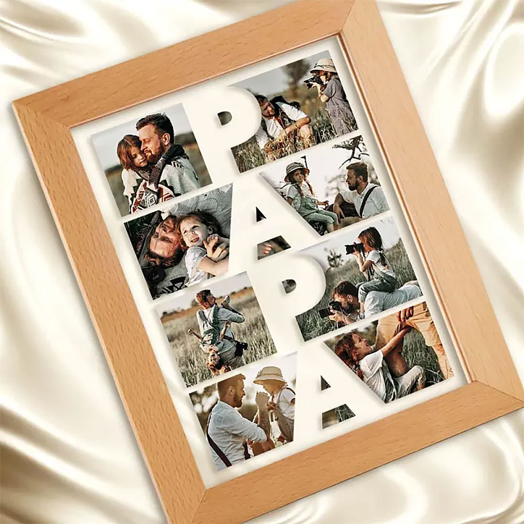 Custom Photo Acrylic Night Light Gift for Father-ancustom