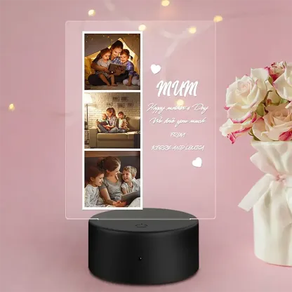 Custom Photo and Name Acrylic Night Light Gift for Mom-ancustom