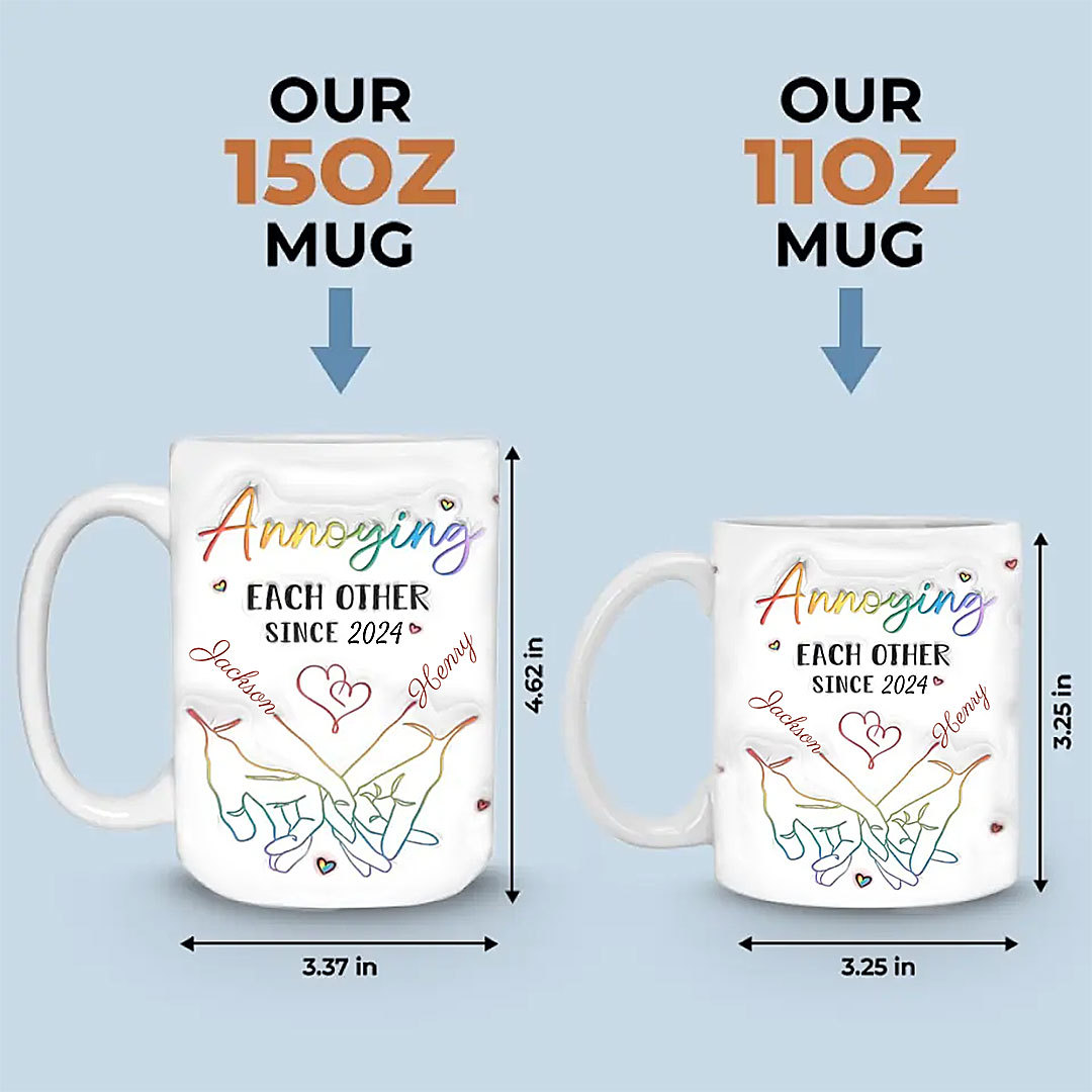 Love Knows No Gender - Couple Personalized 3D Inflatable Effect Printed Mug - Anniversary Gift for Husband, Wife-ancustom