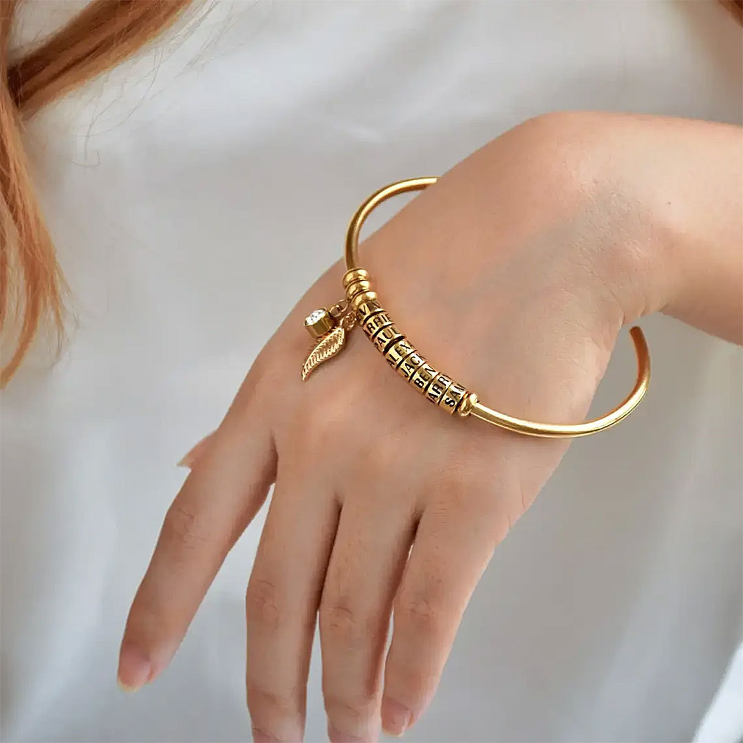 PERSONALIZED BIRTHSTONE BLESSING BANGLE-ancustom