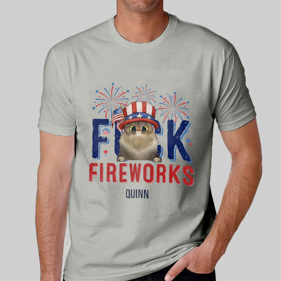 Custom Personalized Fireworks Dog Shirt/Hoodie - Independence Day Gift Idea for Dog/Cat Lovers-ancustom