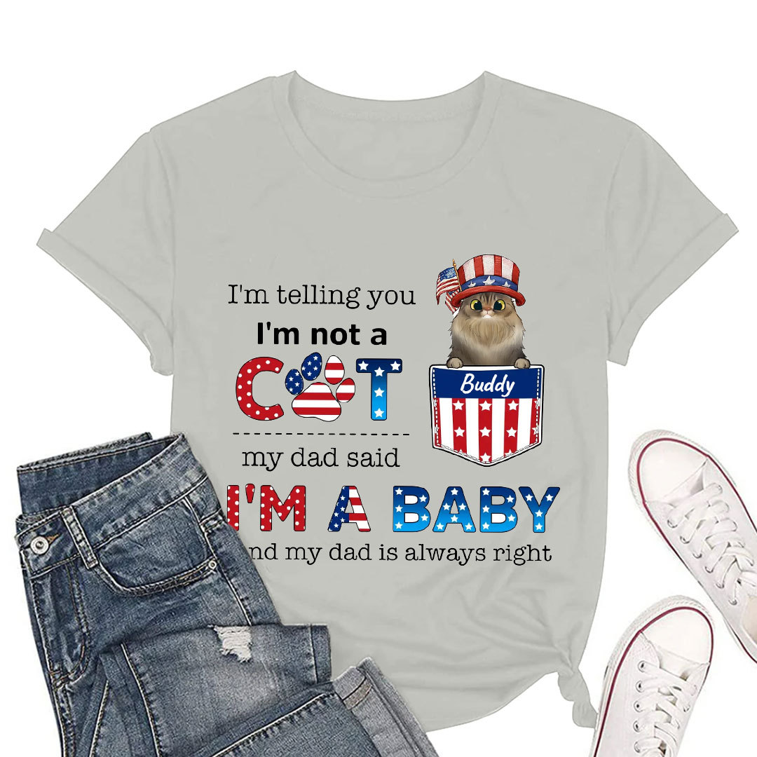Custom Personalized Pet T-Shirt Independence Day Gift Idea for Dog/Cat Owners-ancustom