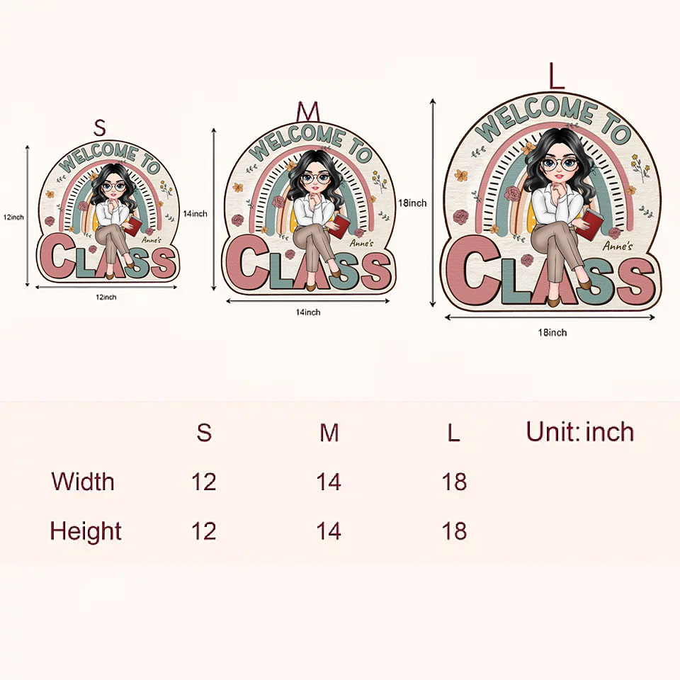 Welcome To My Class Floral - Personalized Custom Door Sign - Teacher's Day Gift For Teacher-ancustom