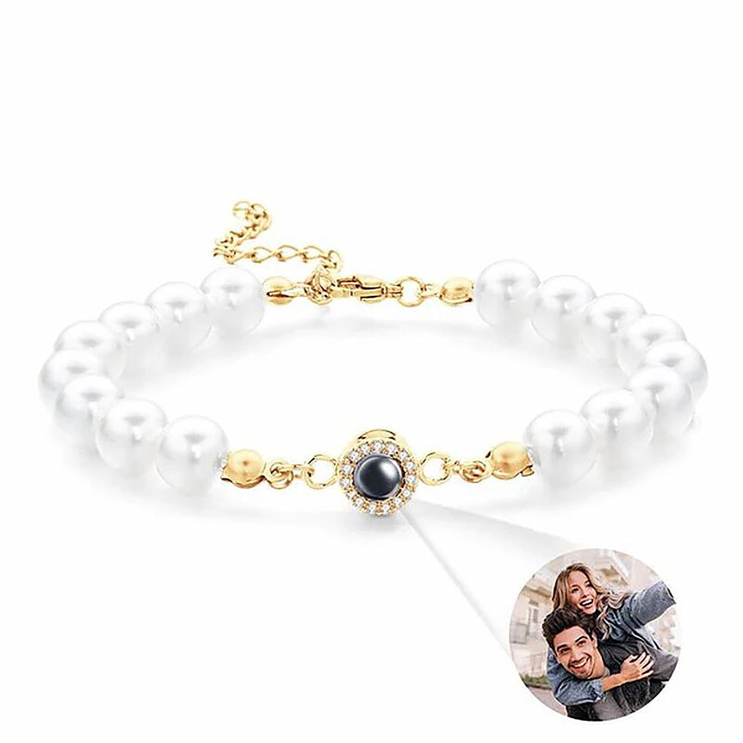 Personalized Projection Picture Bracelet With Pearl Chain Exquisite Gift-ancustom