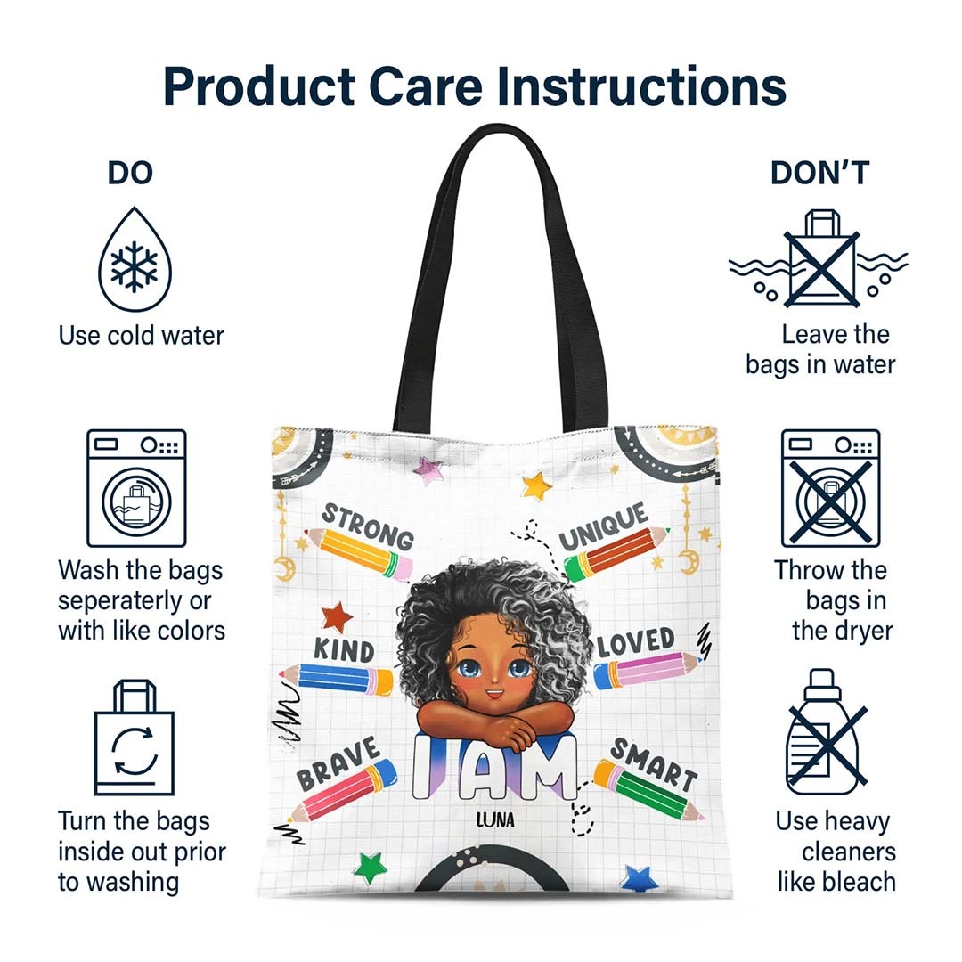 I Am Capable I Am Loved - Gift For Kid - Personalized Zippered Canvas Bag-ancustom