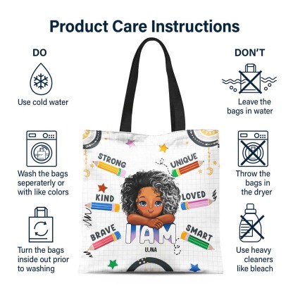 I Am Capable I Am Loved - Gift For Kid - Personalized Zippered Canvas Bag-ancustom