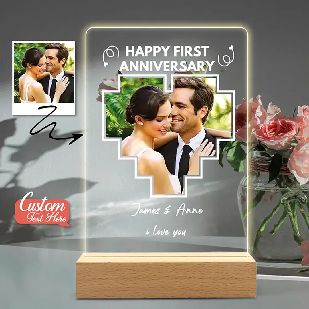 Custom Photo Led Light Anniversary Gift Personalized Photo Lamp Anniversary Gift Custom 3d Led Lamp Acrylic Night Light-ancustom