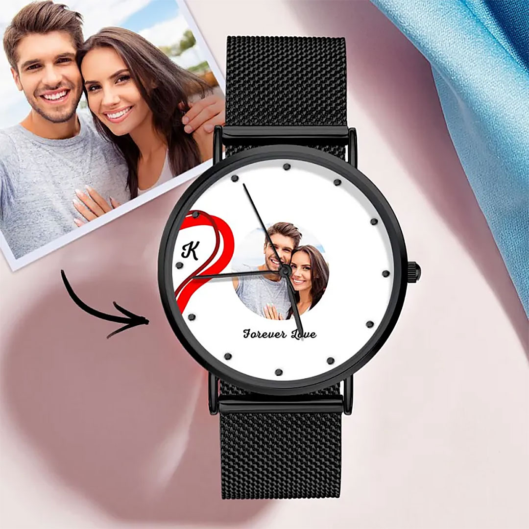 Splicing Red Heart Photo Watch Romantic Valentine's Day Gifts For Couples-ancustom
