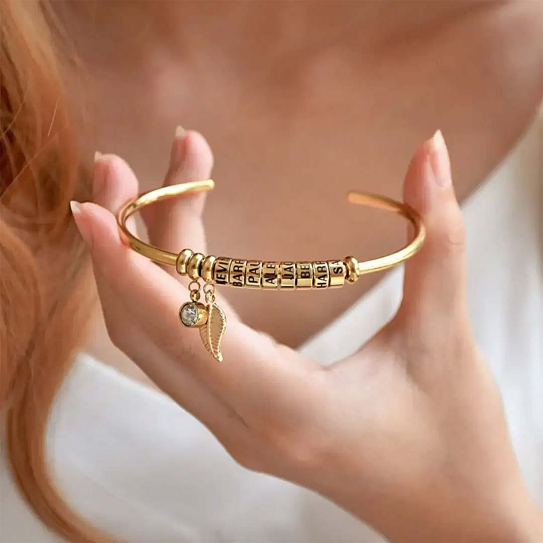 PERSONALIZED BIRTHSTONE BLESSING BANGLE-ancustom