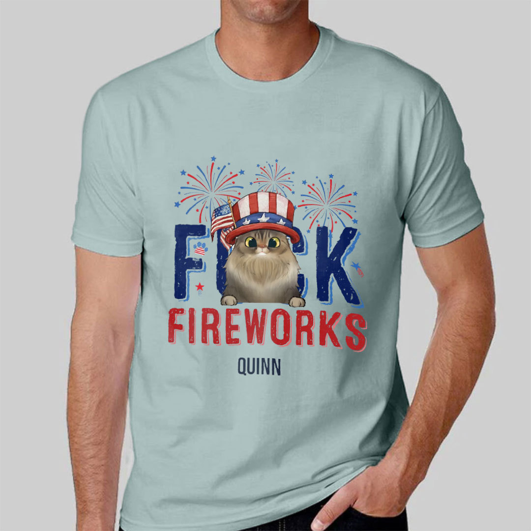 Custom Personalized Fireworks Dog Shirt/Hoodie - Independence Day Gift Idea for Dog/Cat Lovers-ancustom