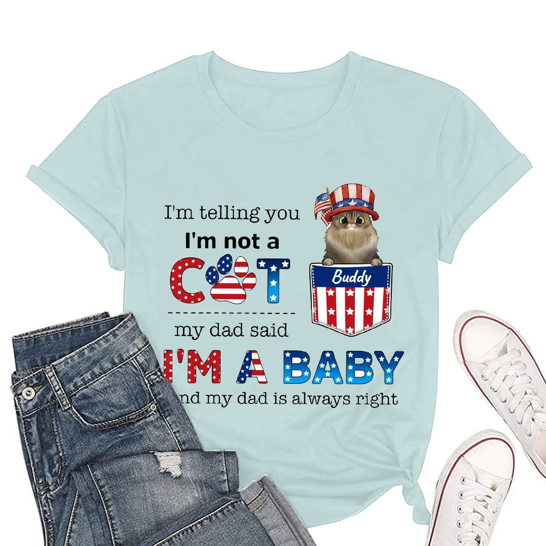 Custom Personalized Pet T-Shirt Independence Day Gift Idea for Dog/Cat Owners-ancustom