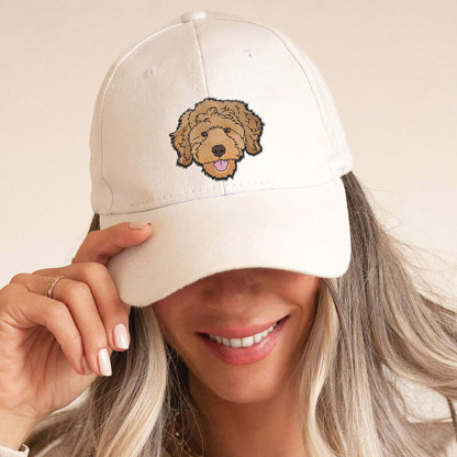 Personalized Hat Custom Embroidered Pet Head Color Photo Adorable Gift for Pet Lovers-ancustom