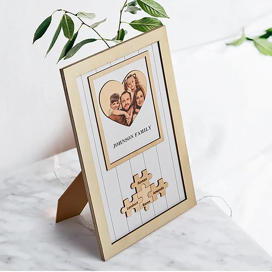Custom wooden photo frame with heart shaped photo custom photo gift-ancustom