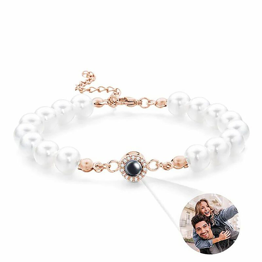 Personalized Projection Picture Bracelet With Pearl Chain Exquisite Gift-ancustom