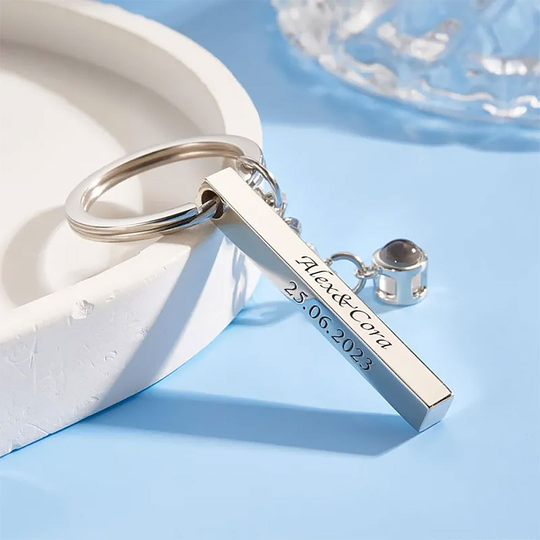 Custom Engraved Projection Keychain Simple Strip Gift-ancustom