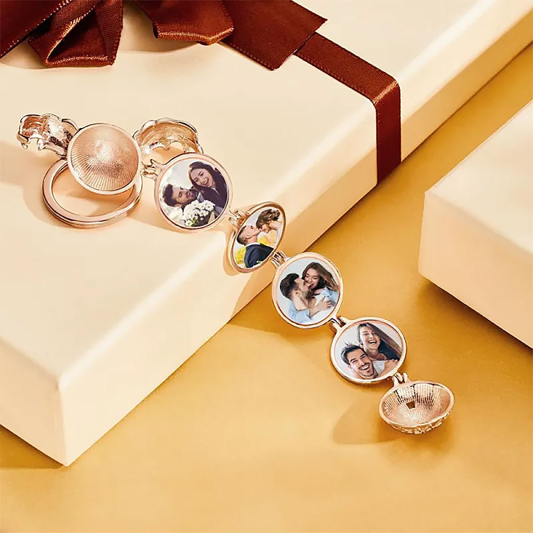 Custom Photo Keychain Personalized Photo Wings Locket Frame For Women-ancustom