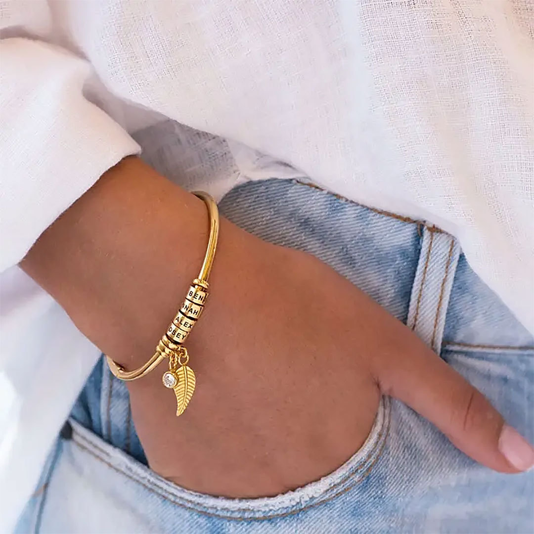 PERSONALIZED BIRTHSTONE BLESSING BANGLE-ancustom