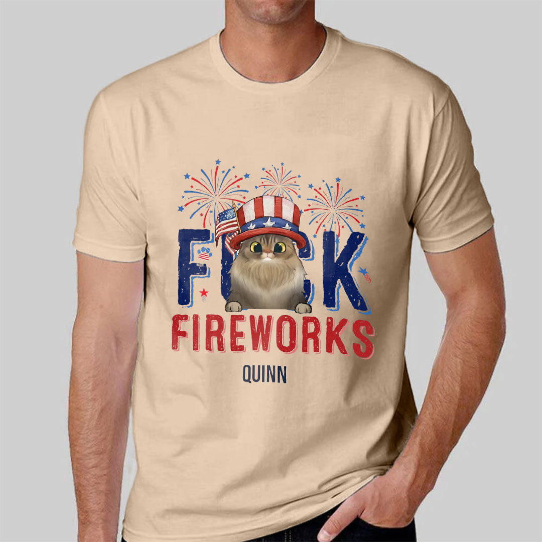 Custom Personalized Fireworks Dog Shirt/Hoodie - Independence Day Gift Idea for Dog/Cat Lovers-ancustom