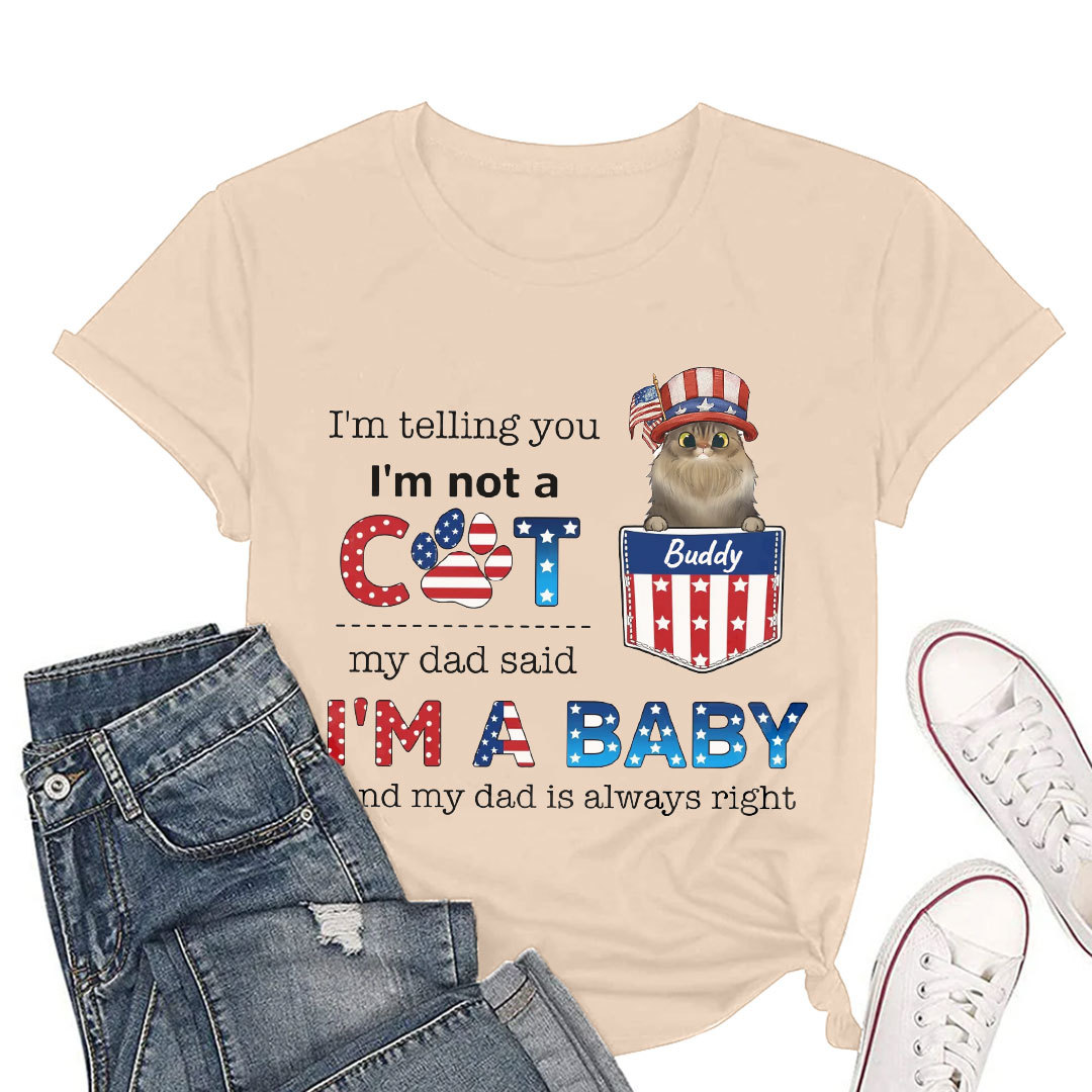 Custom Personalized Pet T-Shirt Independence Day Gift Idea for Dog/Cat Owners-ancustom