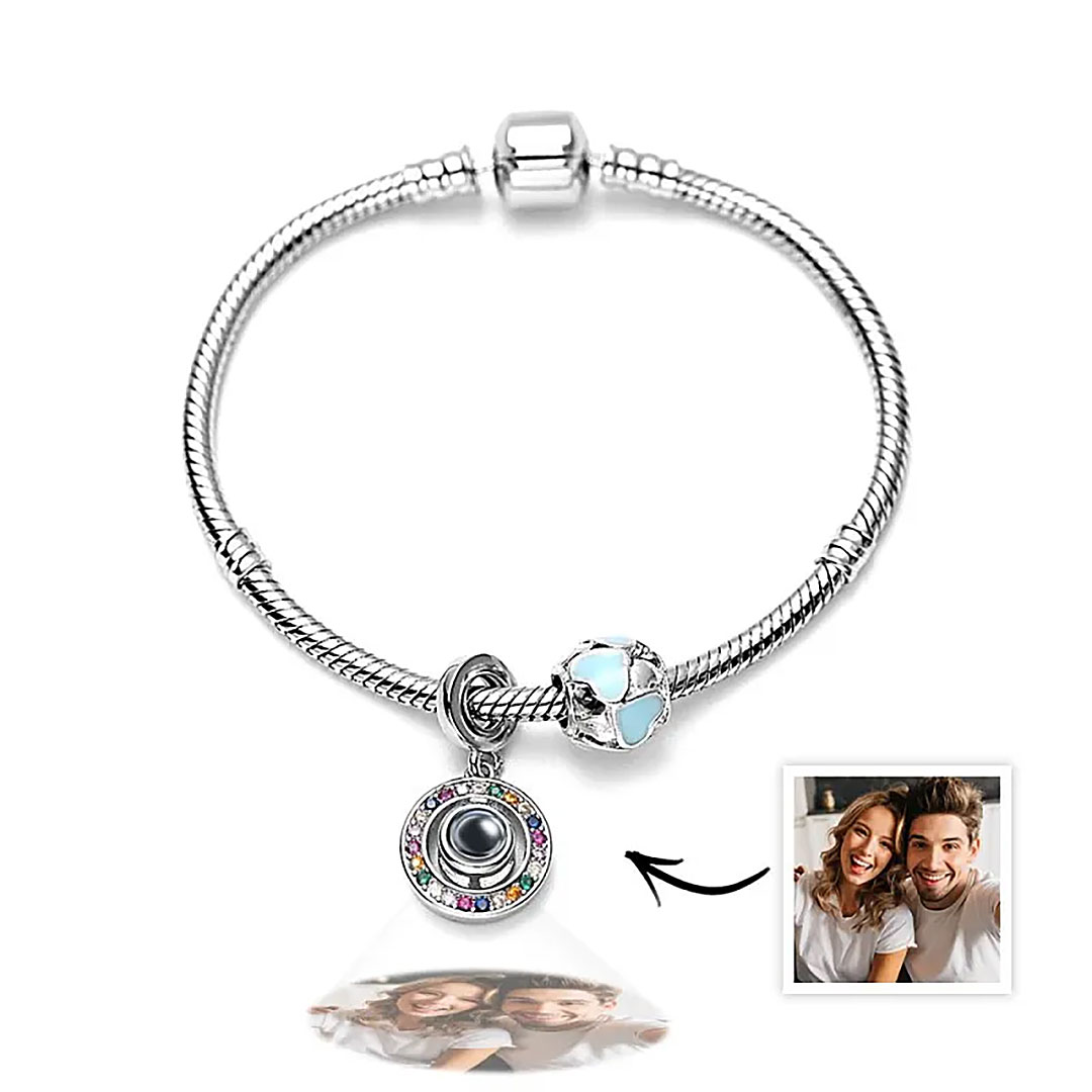 Personalized Picture Projection Bracelet with Cute Ornaments Best Gift for Her-ancustom