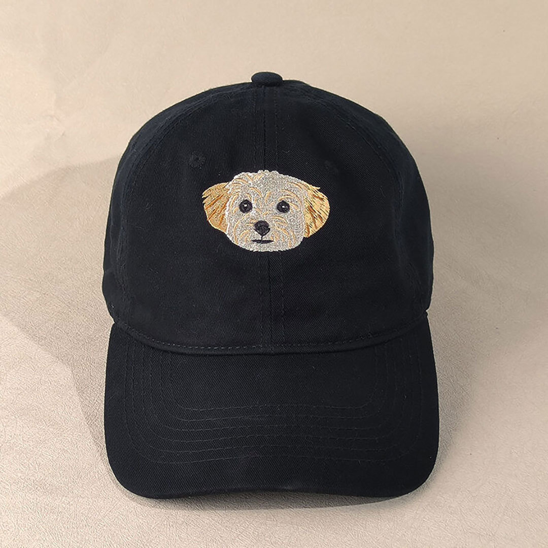 Personalized Hat Custom Embroidered Pet Head Color Photo Adorable Gift for Pet Lovers-ancustom