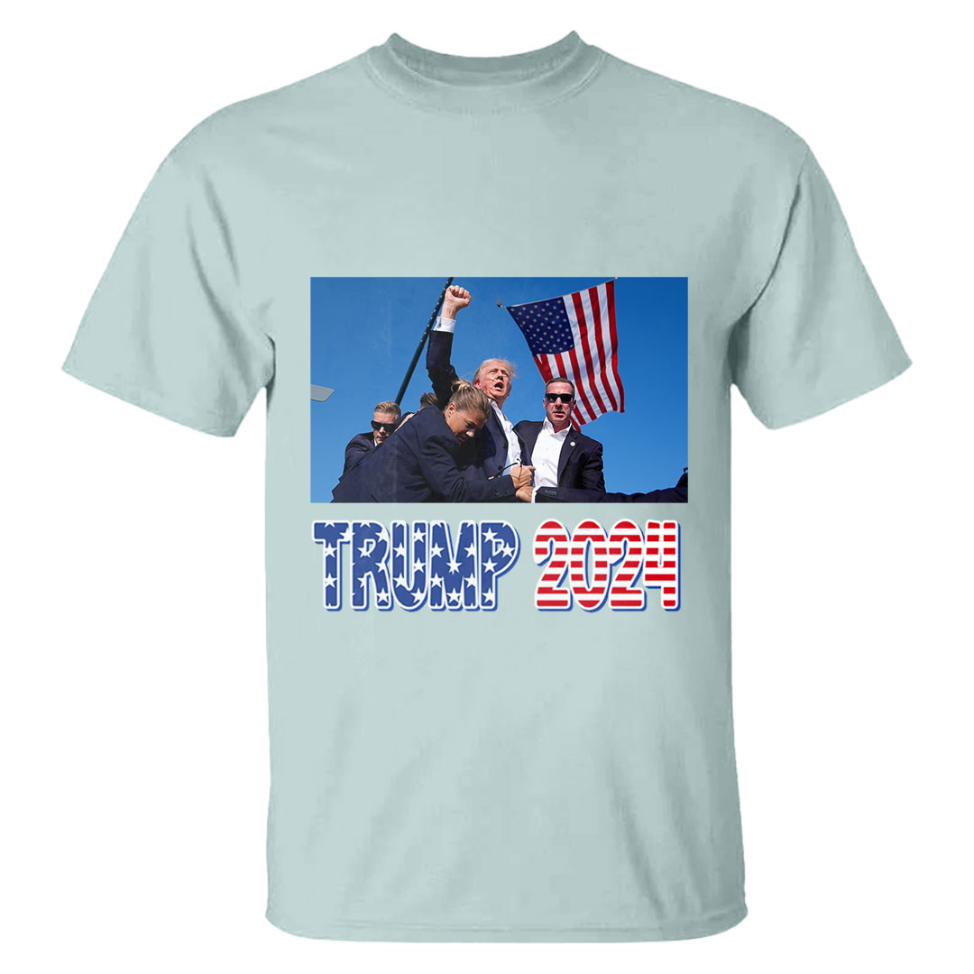Donald Trump 2024 Survived Shot At Election Rally T-Shirt-ancustom