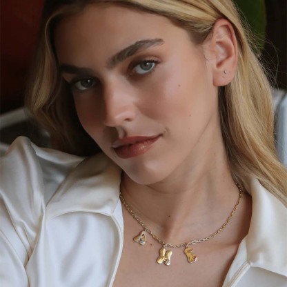 RETRO INITIAL CHARMS NECKLACE-ancustom