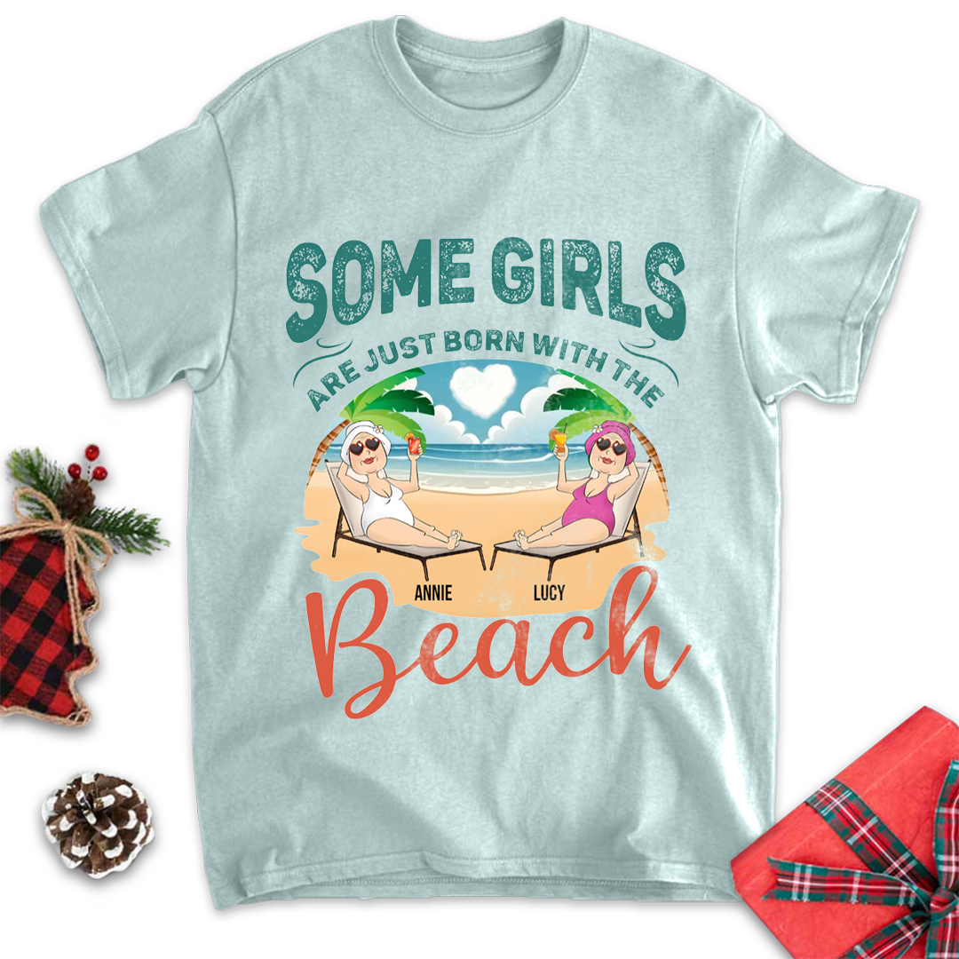 Born to Love the Beach - Personalised T-Shirts-ancustom