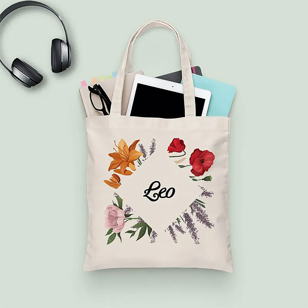 Custom Engraved Hand Bags Flower Theme-ancustom