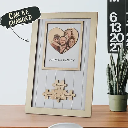 Custom wooden photo frame with heart shaped photo custom photo gift-ancustom