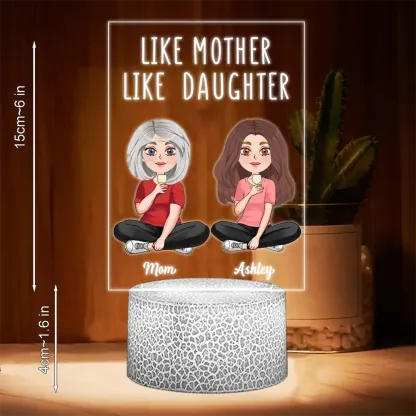 Like Mother Like Daughter - Personalized Mother Shaped Plaque Light Base-ancustom