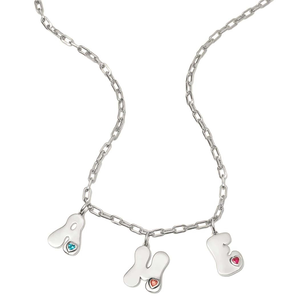 RETRO INITIAL CHARMS NECKLACE-ancustom