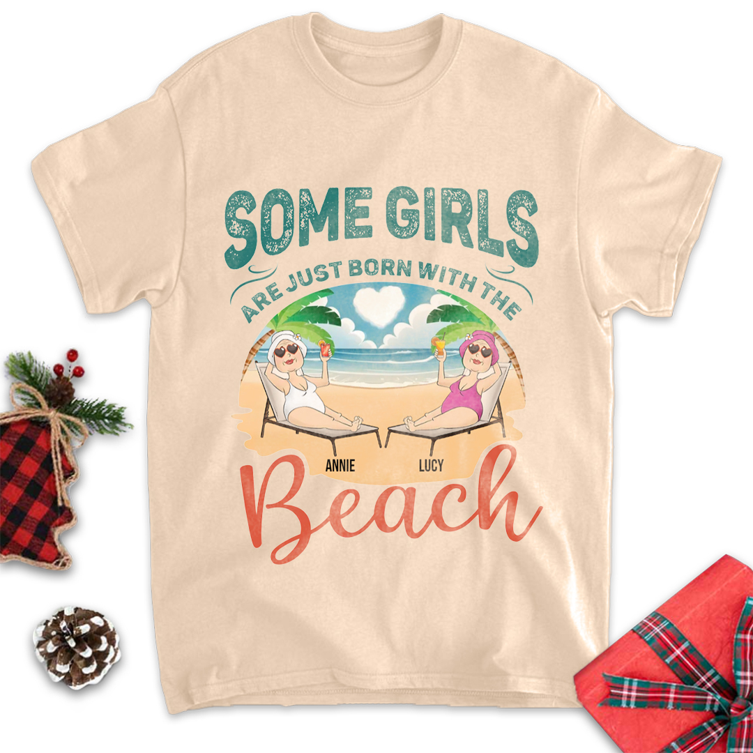 Born to Love the Beach - Personalised T-Shirts-ancustom