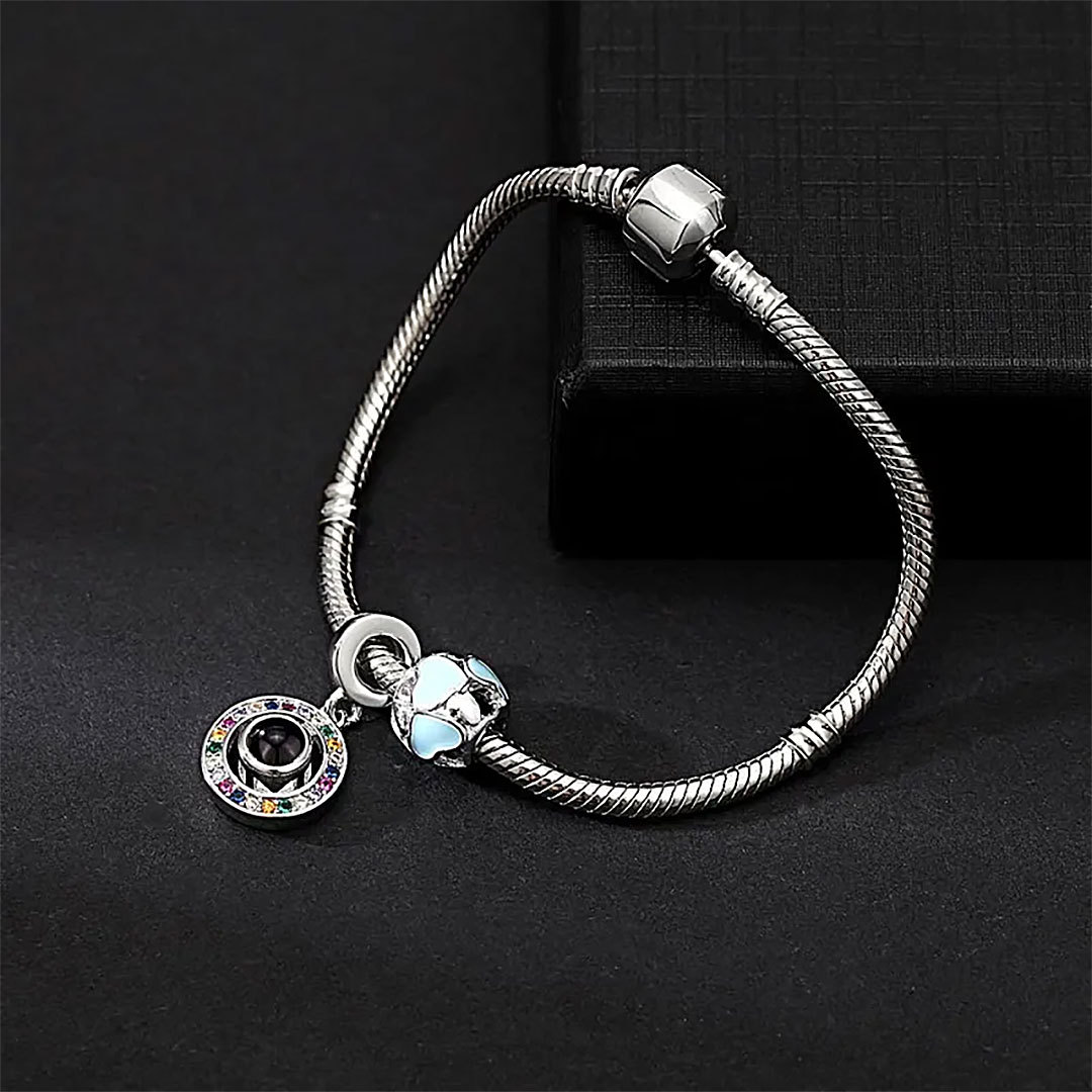 Personalized Picture Projection Bracelet with Cute Ornaments Best Gift for Her-ancustom