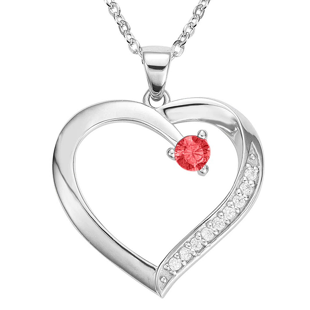 Personalized heart shaped family necklace with 1-6 names and birthstones, gift for mother, grandma-ancustom