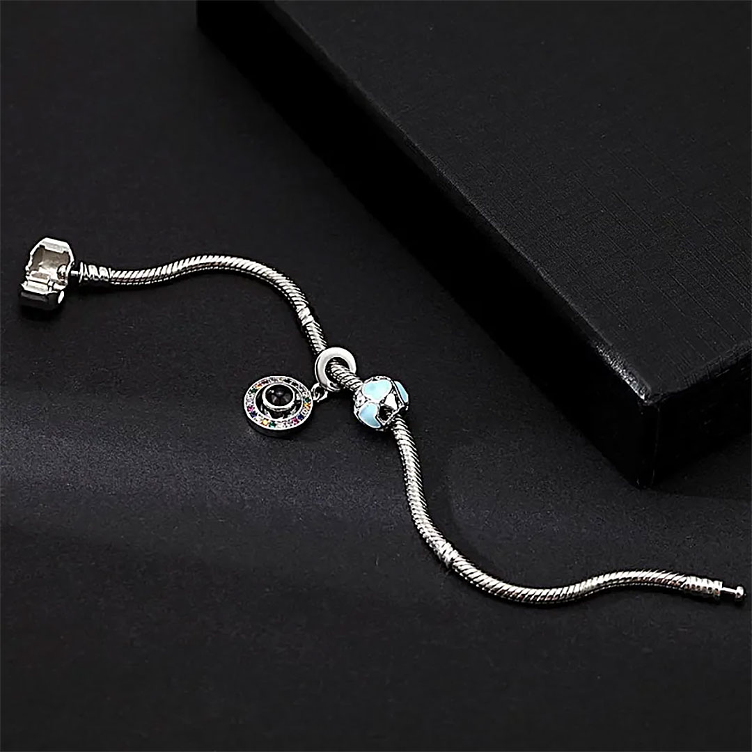 Personalized Picture Projection Bracelet with Cute Ornaments Best Gift for Her-ancustom