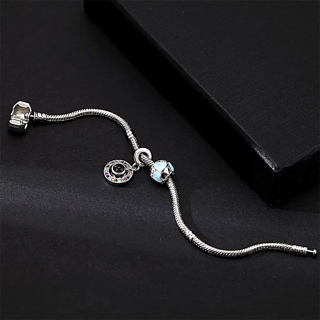 Personalized Picture Projection Bracelet with Cute Ornaments Best Gift for Her-ancustom