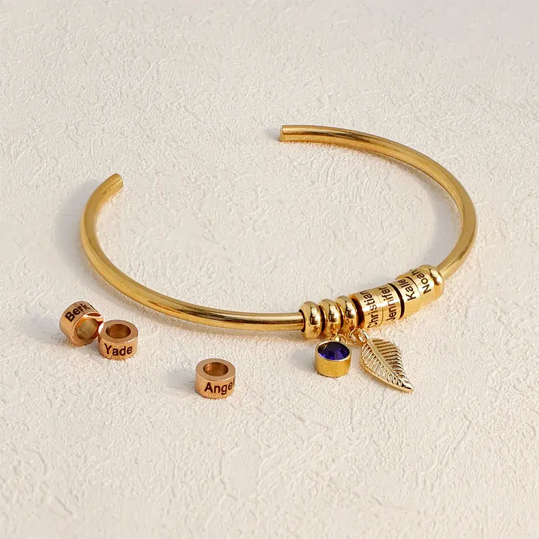 PERSONALIZED BIRTHSTONE BLESSING BANGLE-ancustom