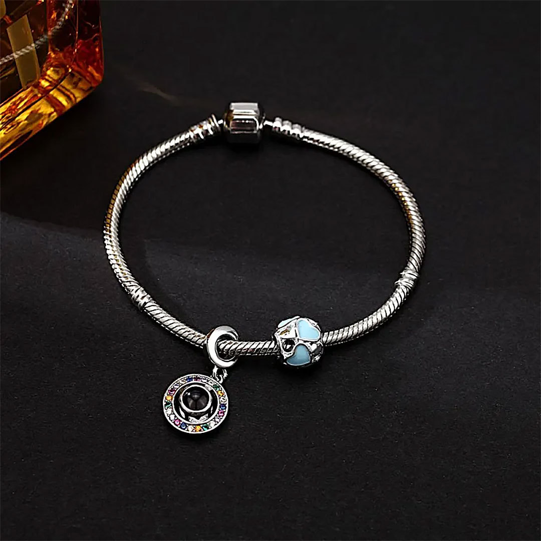 Personalized Picture Projection Bracelet with Cute Ornaments Best Gift for Her-ancustom