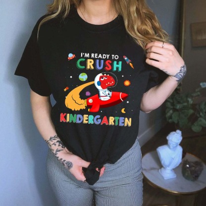 Astronaut Dinosaur I'm Ready To Crush - Personalized T Shirt-ancustom