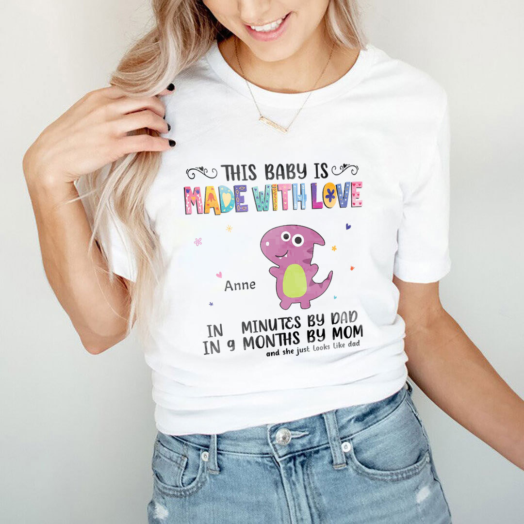Custom Personalized Dinosaur T-Shirt  Gifts for Baby - This Baby Is Made With Love-ancustom
