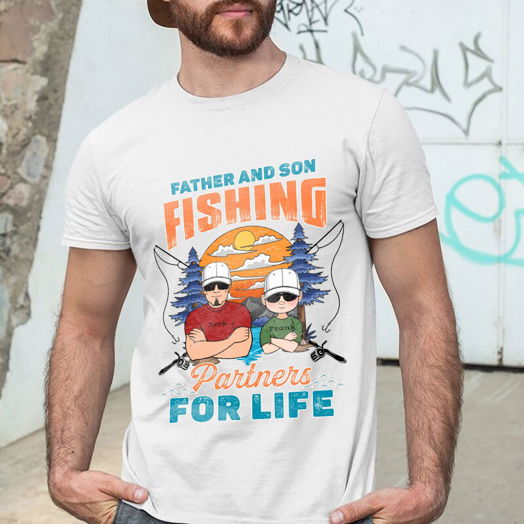 Custom Personalized Father & Son Fishing T-Shirts Gifts for Fathers/Sons/Daughters/Father's Day/Fishing Enthusiasts - Fathers & Sons Fishing Companions for Life!-ancustom
