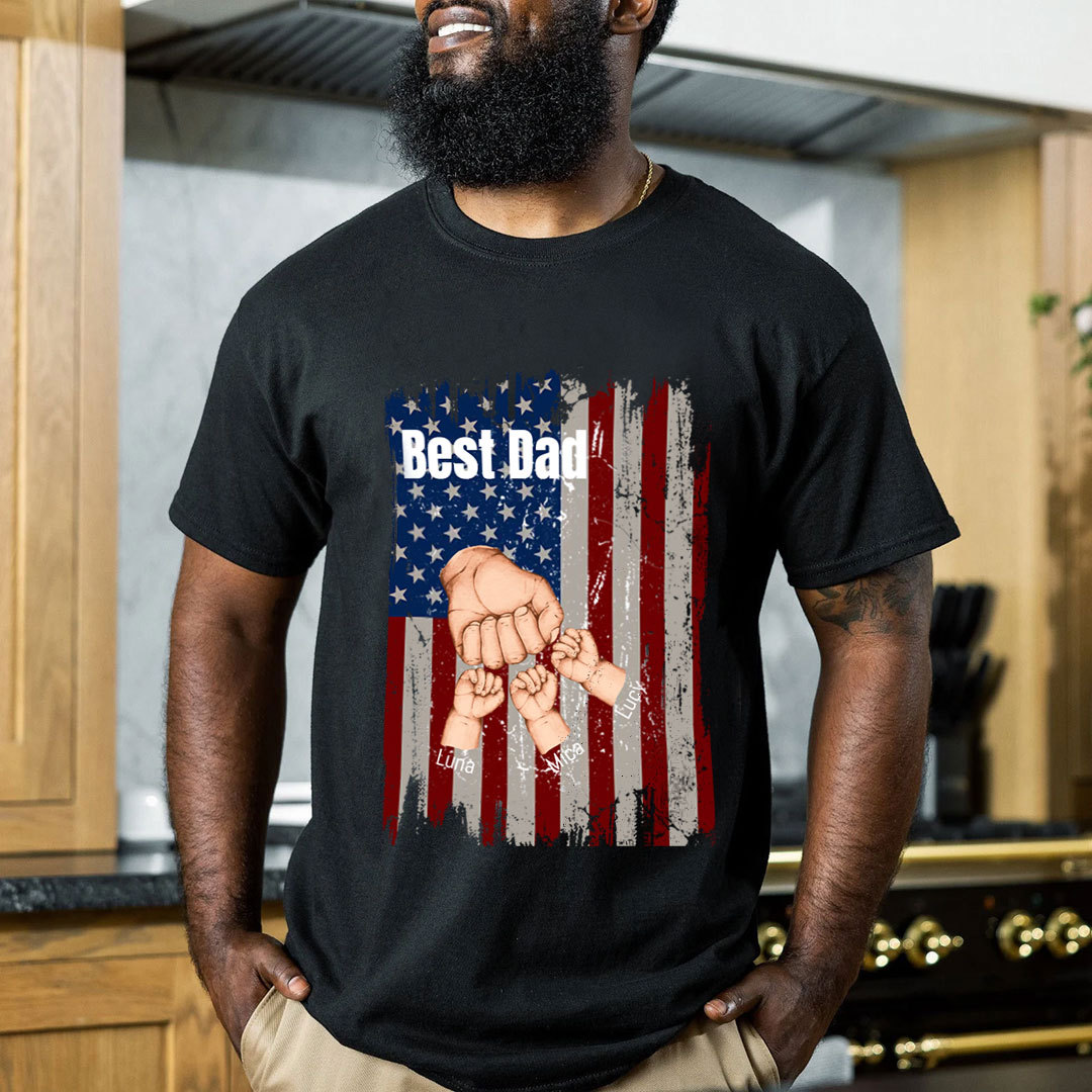 Family Personalized Custom Unisex T-shirt - Father's DayGift For Dad-ancustom