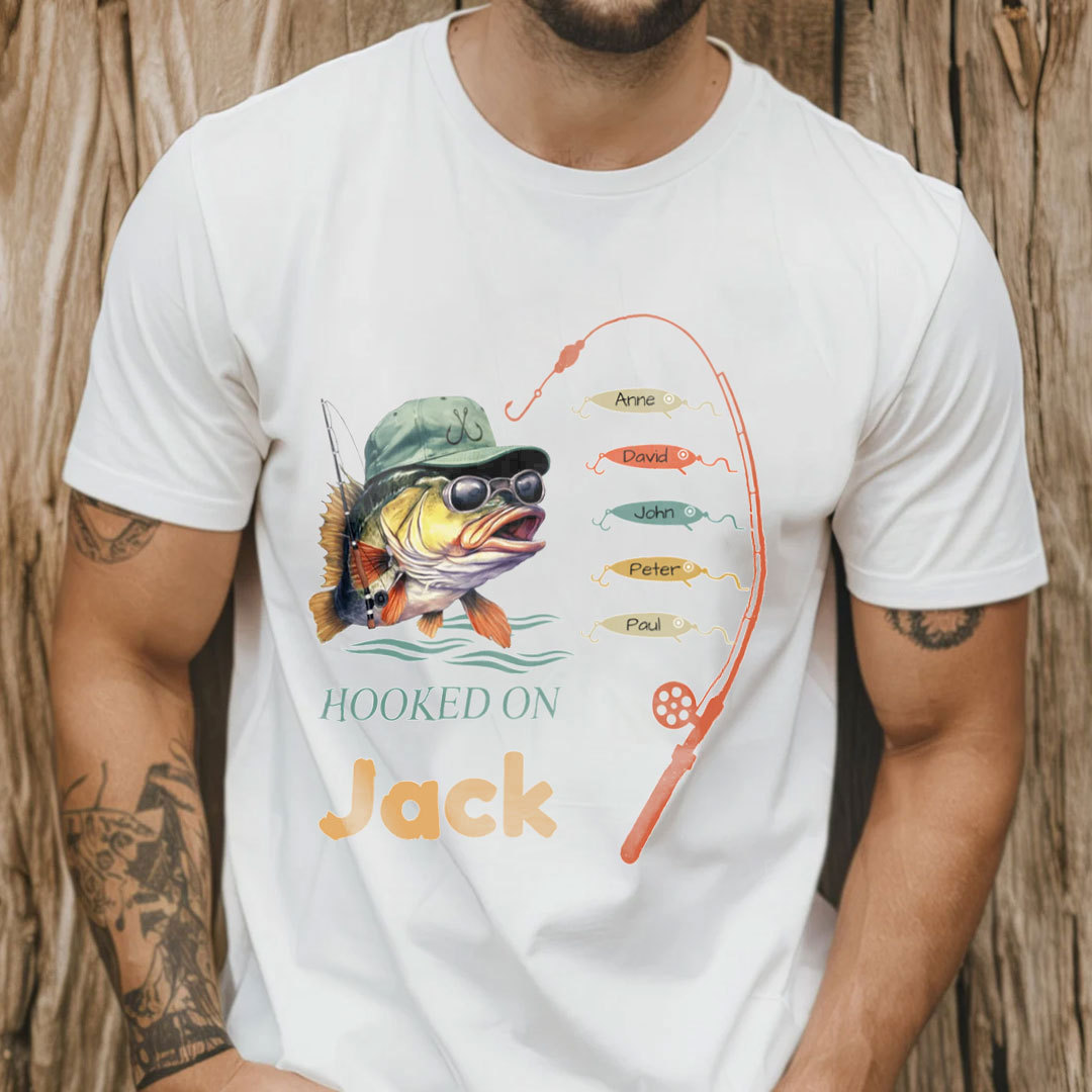 Grandpa Papa Daddy Fishing Personalized T-Shirt -ancustom
