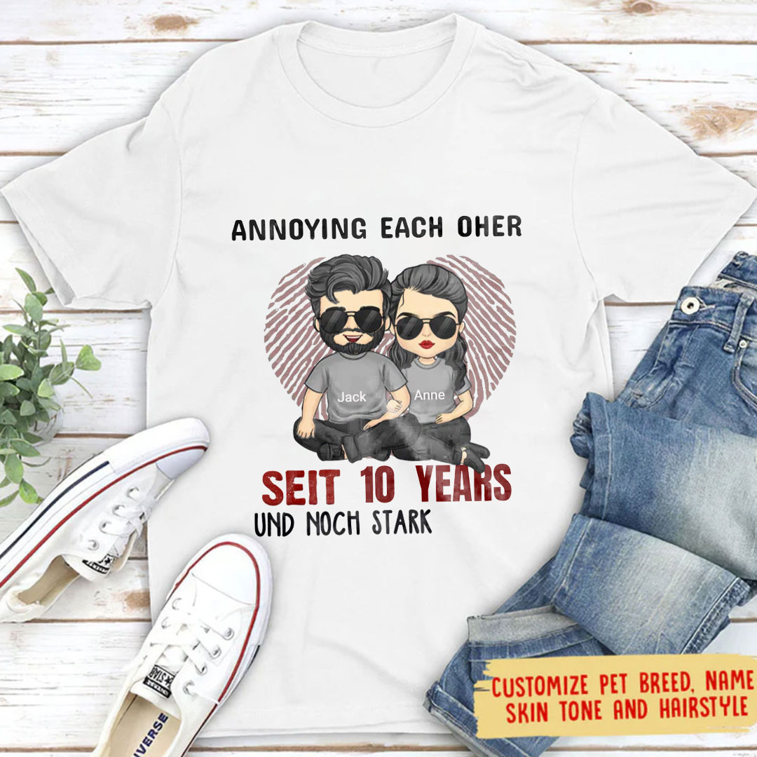 Annoyed at each other for years but still going strong - Anniversary Gifts, Gifts for Couples, Husbands & Wives - Personalized T-Shirts-ancustom