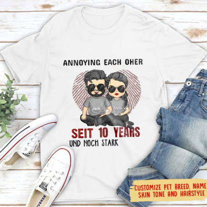 Annoyed at each other for years but still going strong - Anniversary Gifts, Gifts for Couples, Husbands & Wives - Personalized T-Shirts-ancustom
