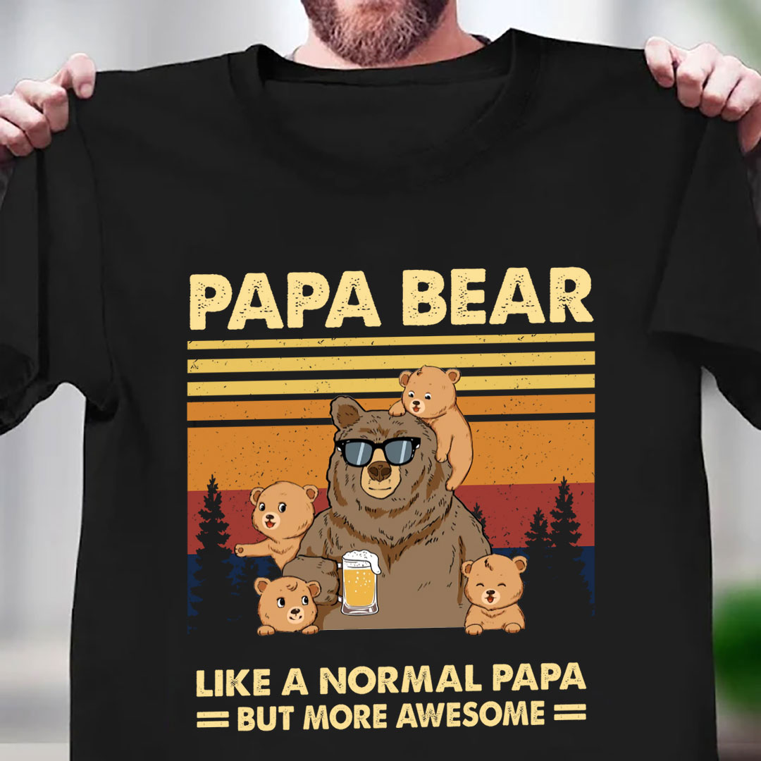 Personalized Papa Bear T Shirt-ancustom